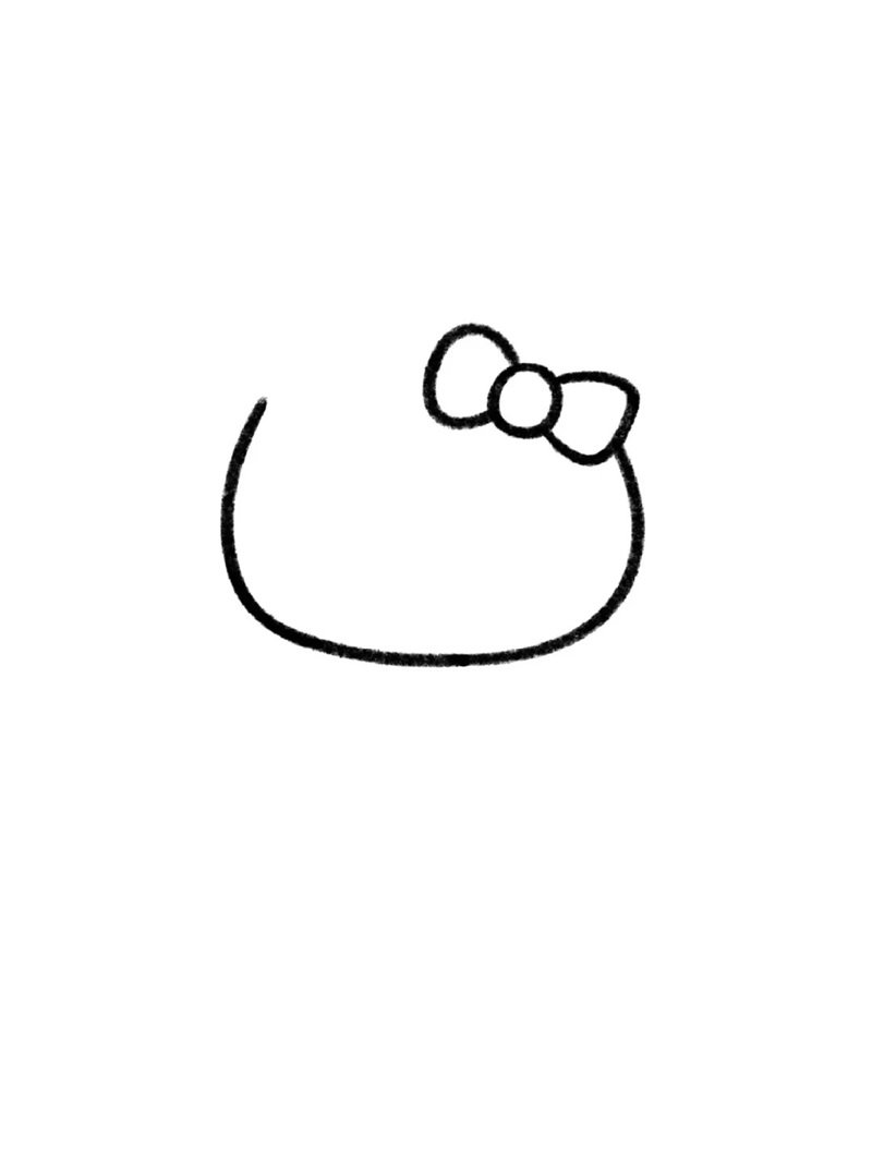 How to draw the hello kitty step by step 1